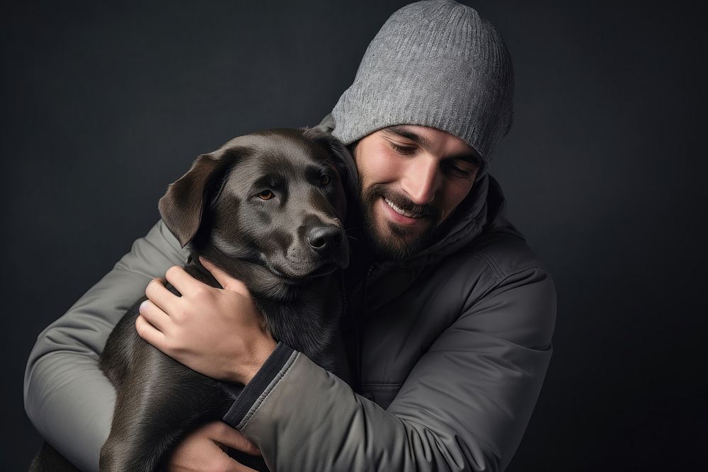 Person hugging a dog photo photography portrait.