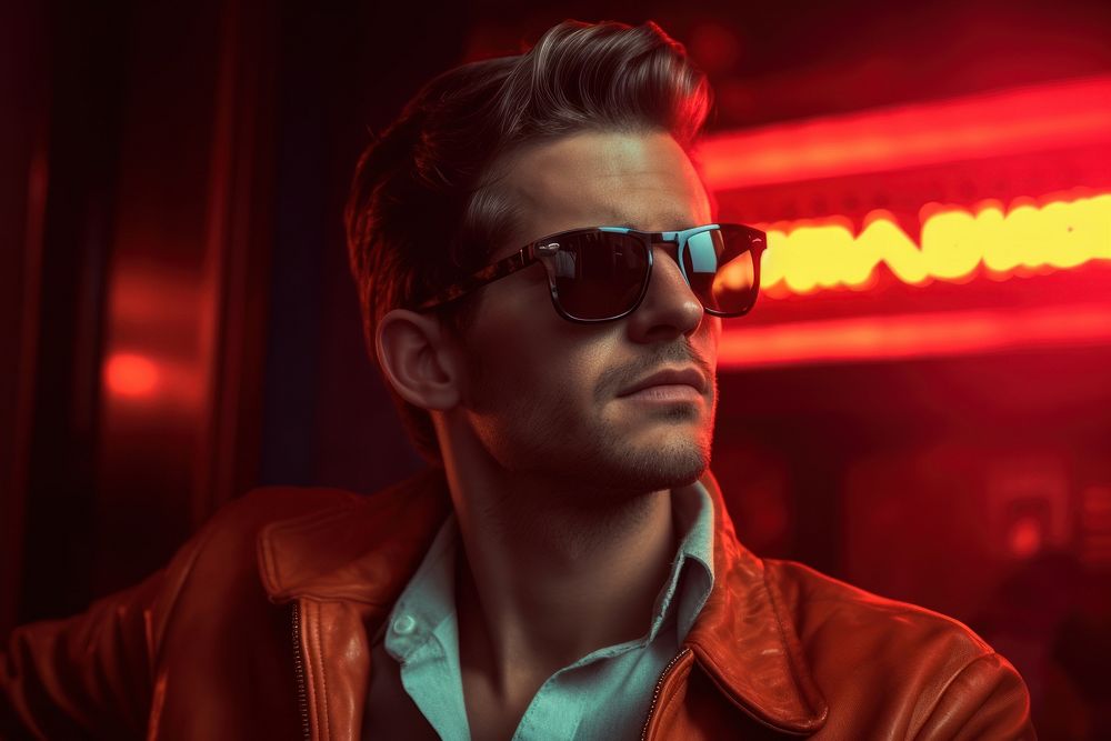 Handsome man at the movies sunglasses portrait adult.
