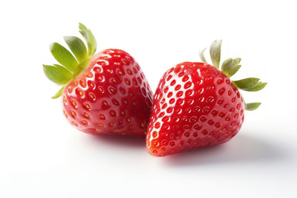 Ripe strawberry halves fruit plant food.