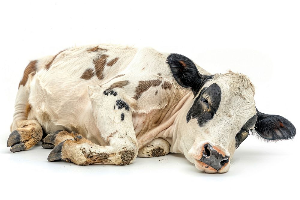 A sleeping cow livestock animal cattle.