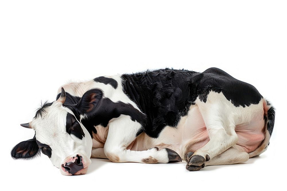 A sleeping cow livestock animal cattle.