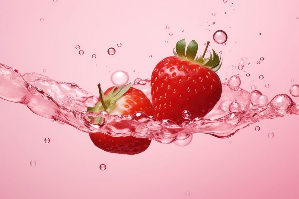 Strawberries oil bubble strawberry appliance produce.