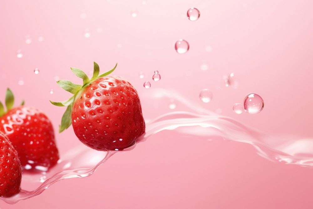 Strawberries oil bubble strawberry produce fruit.