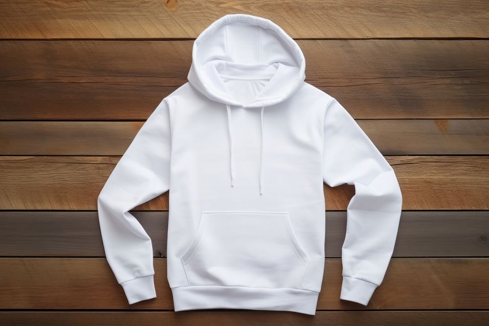 Blank white hoodie apparel sweatshirt clothing.