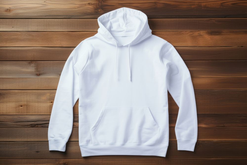 Blank white hoodie apparel sweatshirt clothing.