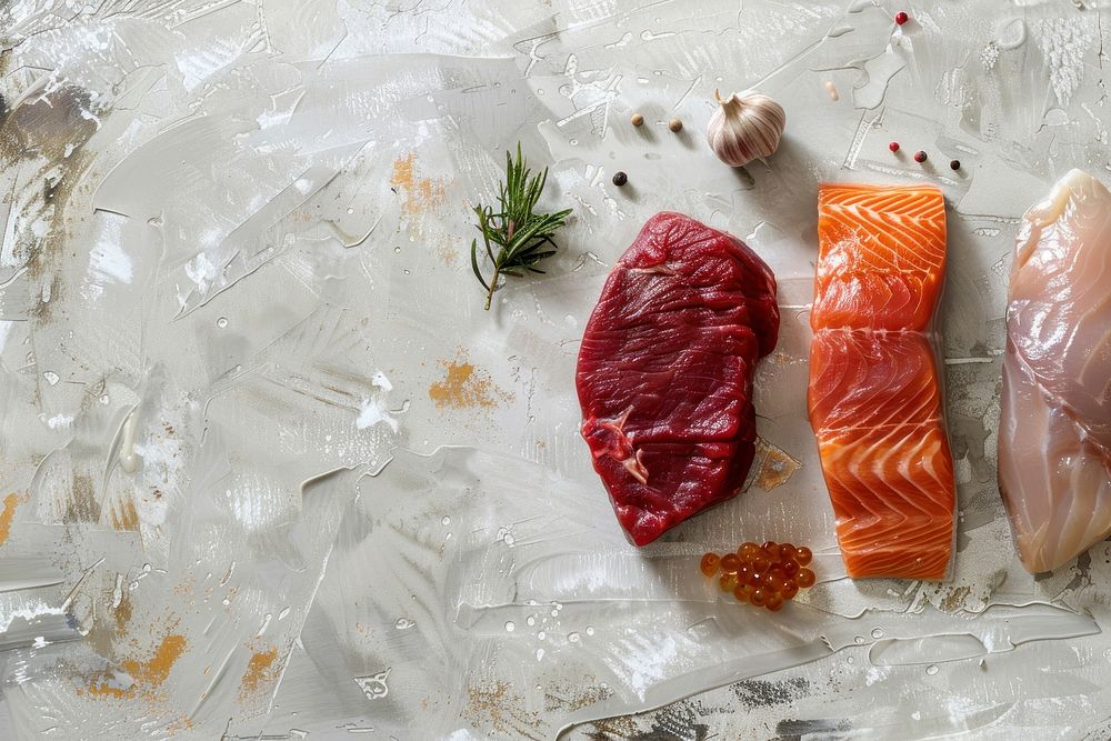 Raw food salmon meat seafood.