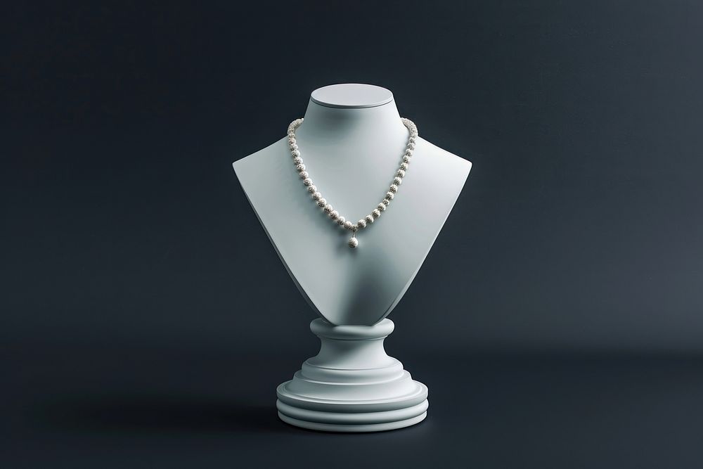 White stand for jewelry accessories accessory necklace.