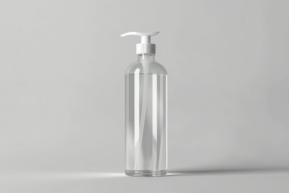 Clear plastic pump mockup bottle shaker lotion.