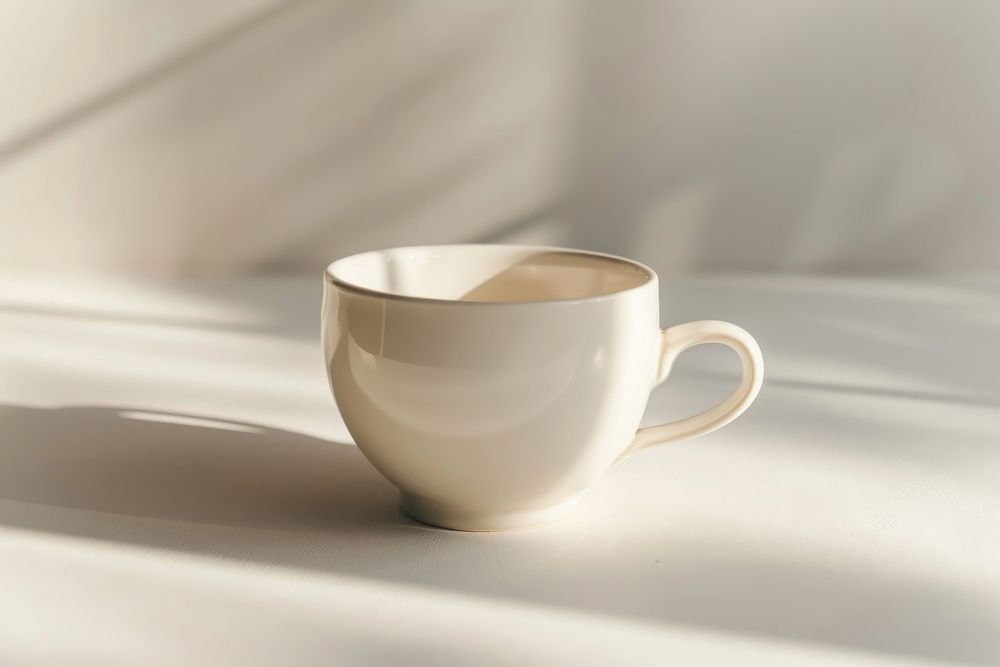 White tea cup mockup beverage saucer coffee.
