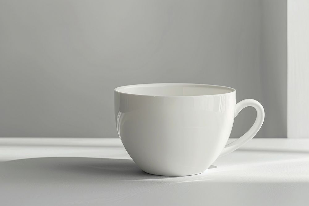 White tea cup mockup porcelain beverage pottery.