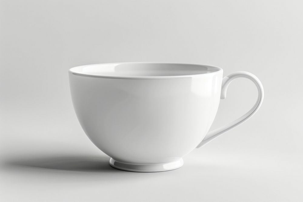 White tea cup mockup porcelain beverage pottery.