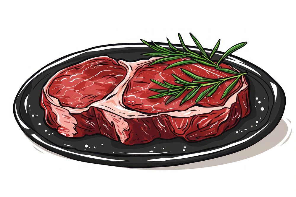 Meat icon steak meat plate.