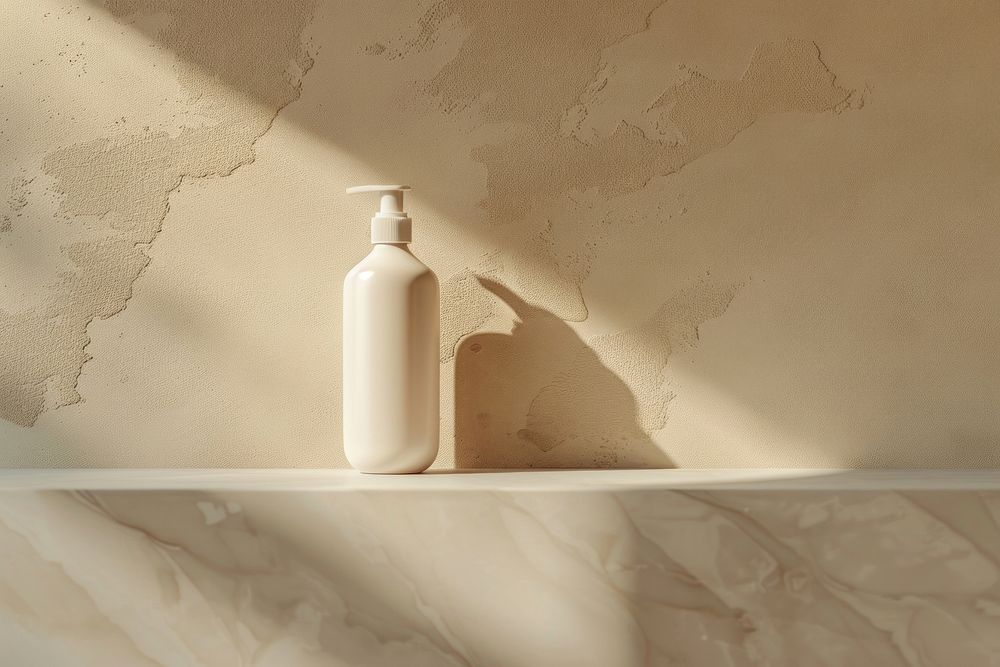 Body lotion mockup architecture building wall.