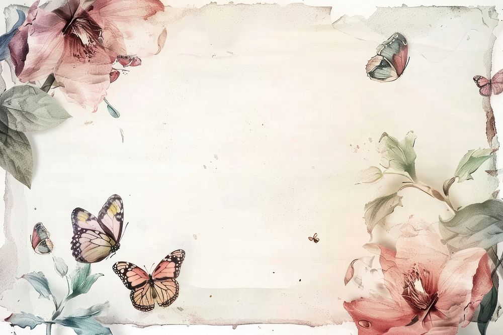 Flower backgrounds butterfly painting.
