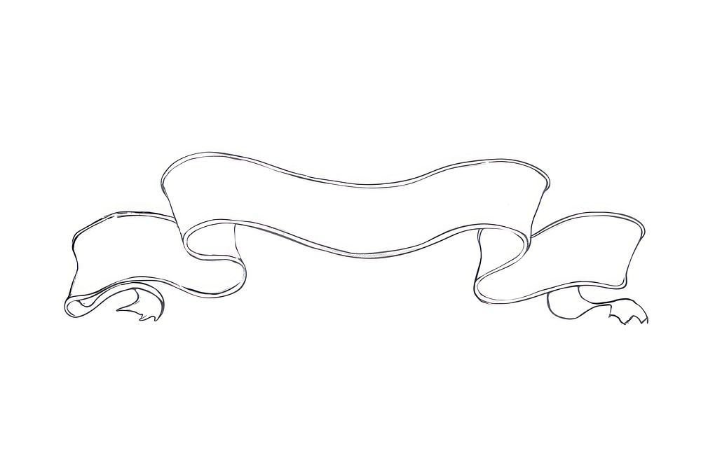 Hand-Drawn vector Ribbon drawing sketch line.