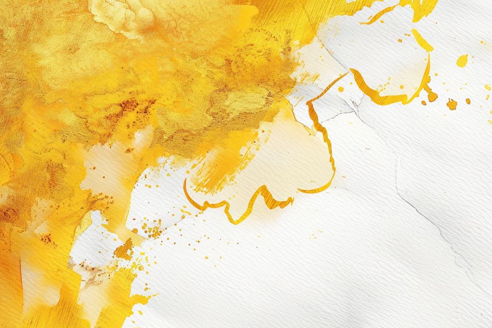 Gold and white paper backgrounds splattered.