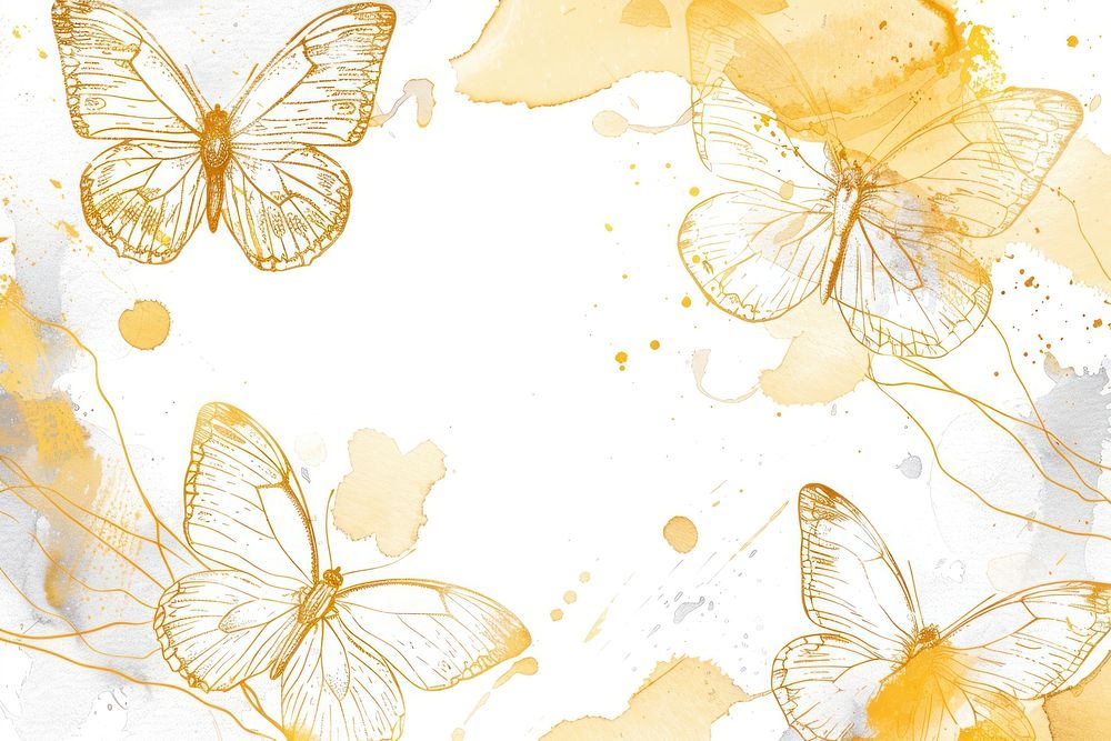 Butterflys frame drawing sketch backgrounds.
