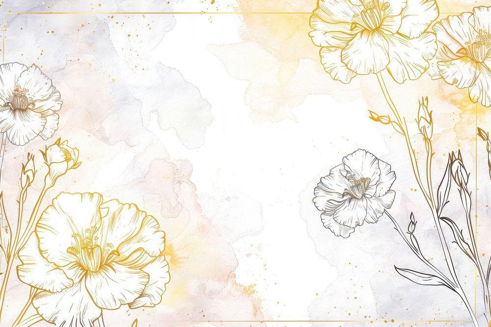 Carnation frame drawing sketch backgrounds.