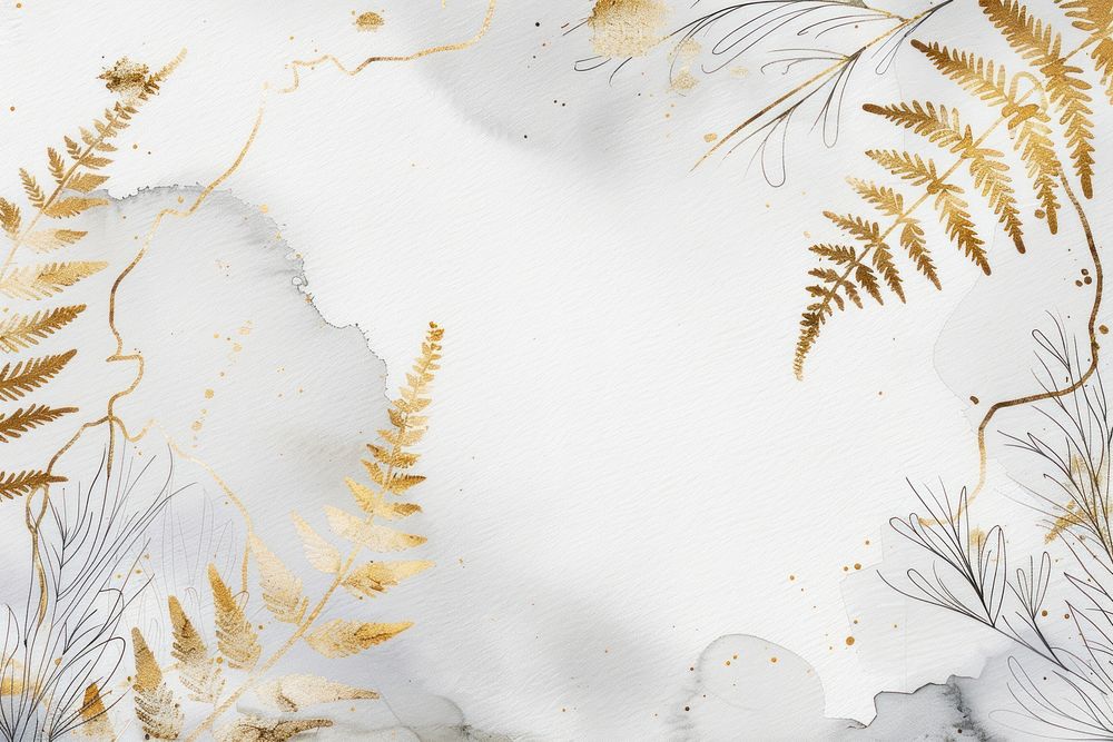 Fern backgrounds gold snowflake.