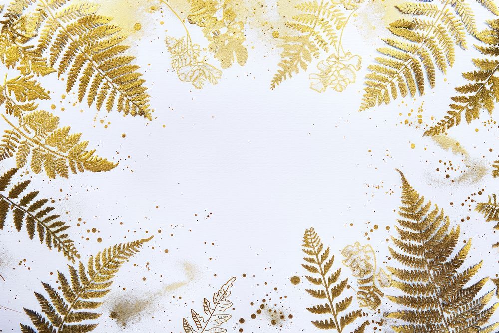 Fern lraves gold backgrounds pattern.