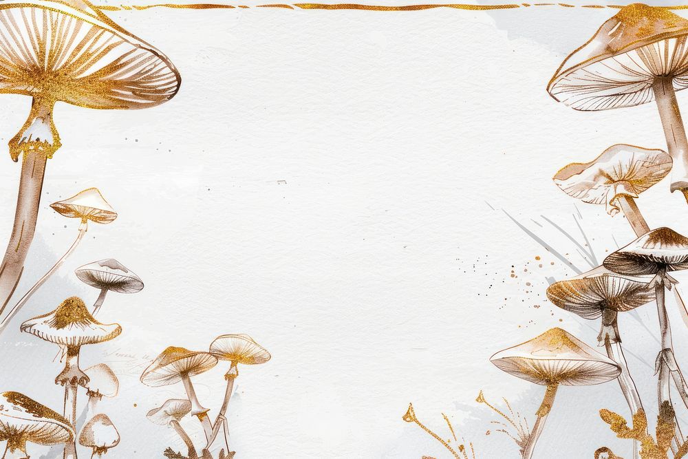 Mushroom frame sketch backgrounds drawing.