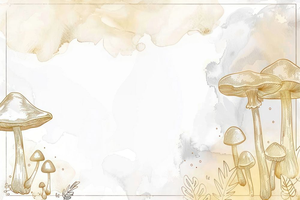 Mushroom frame drawing sketch backgrounds.