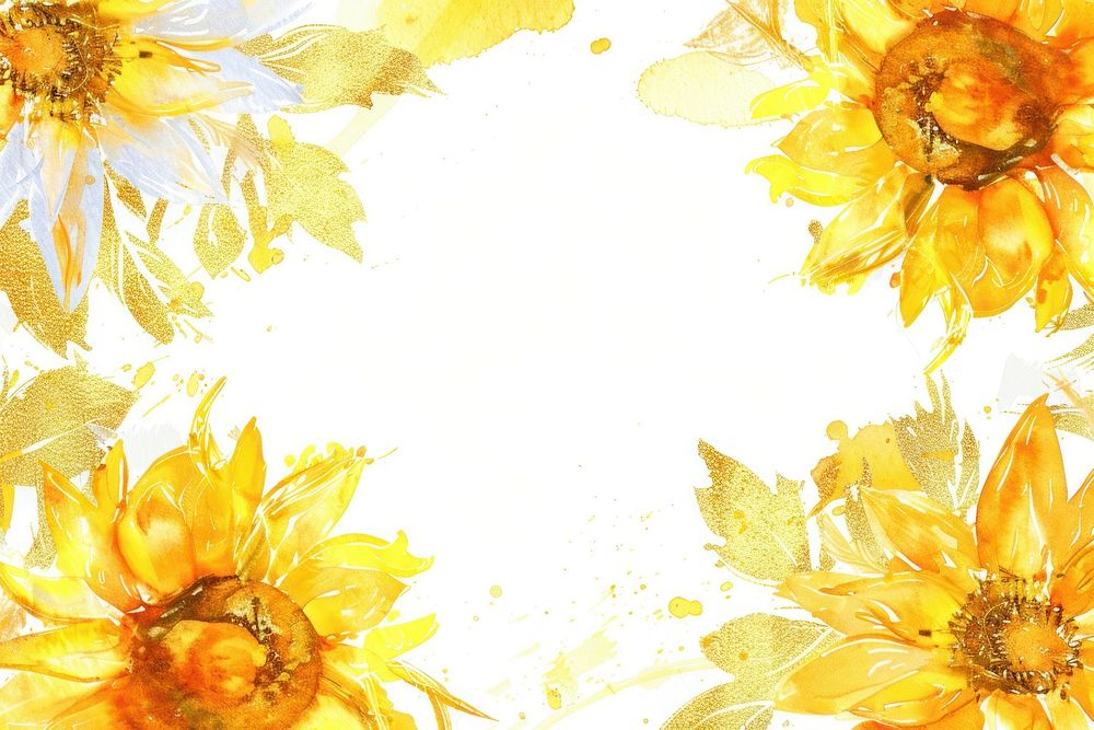 Sun flower border frame backgrounds sunflower pattern.