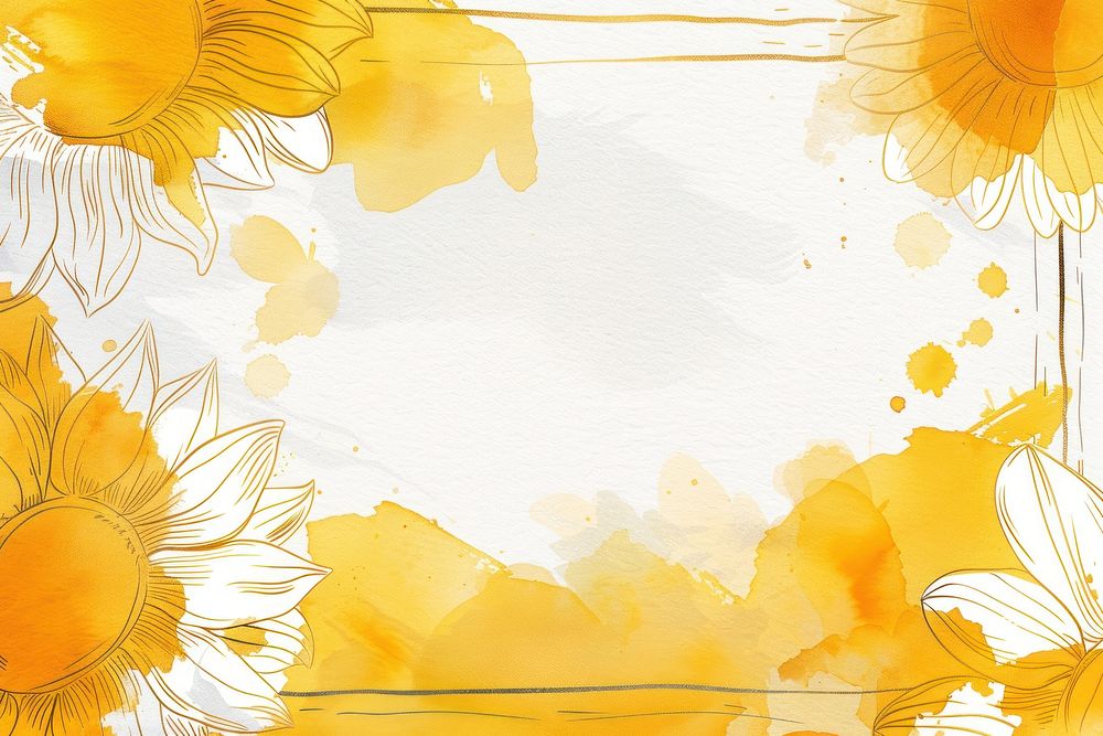 Sun flower border frame backgrounds pattern drawing.