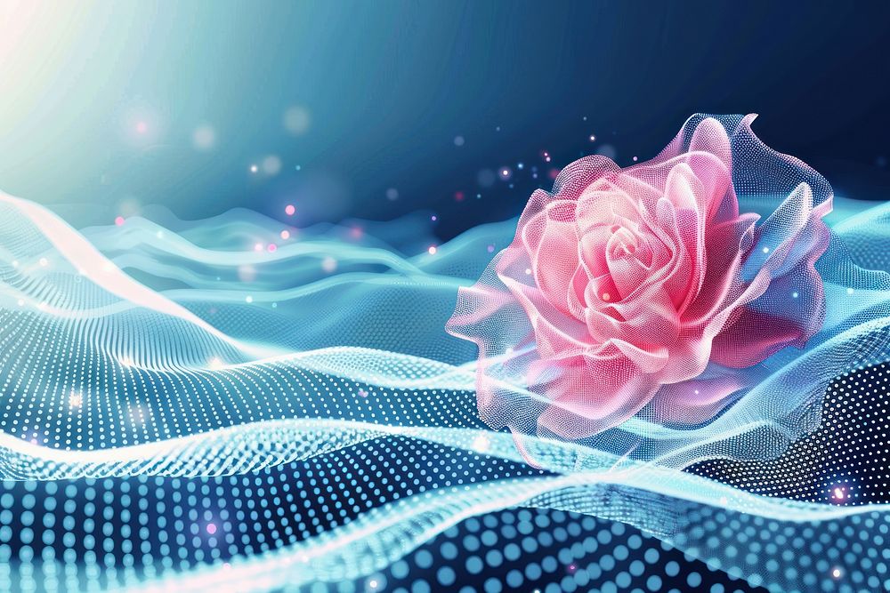 Abstract background rose futuristic technology.