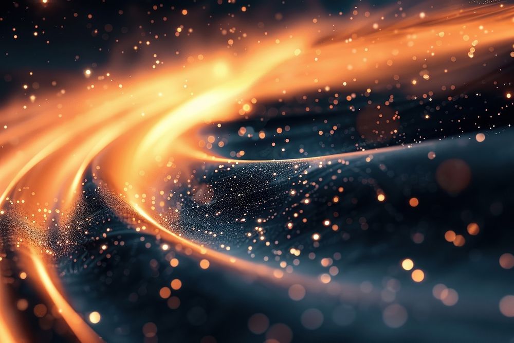Digital galaxy on dark orange background backgrounds futuristic astronomy.