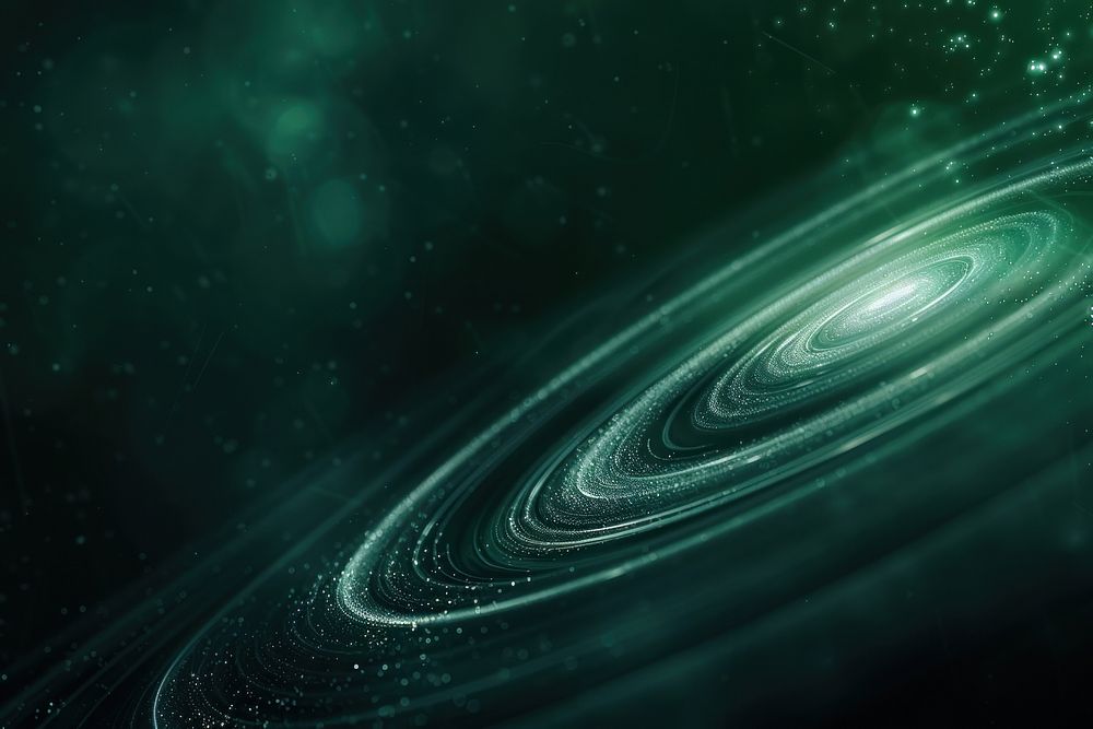 Digital galaxy on dark green background backgrounds futuristic technology.