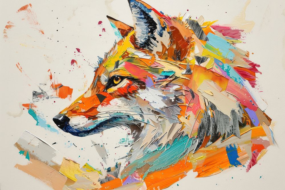 Art abstract painting animal.