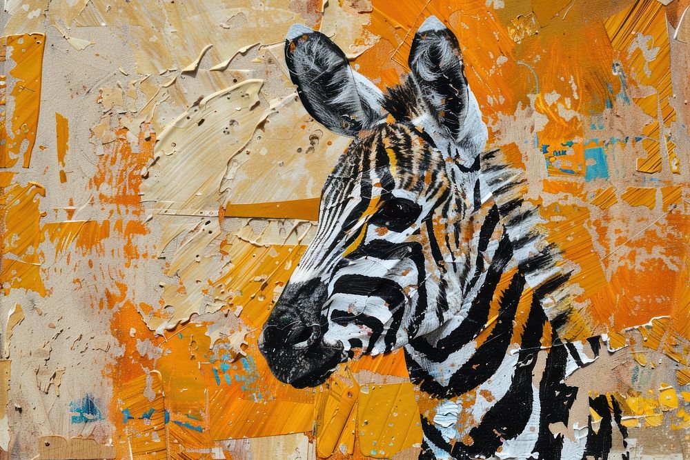 Zebra art wildlife painting.