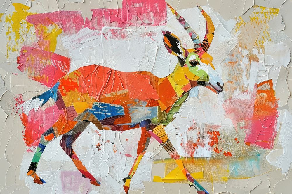 Antelope art wildlife painting.