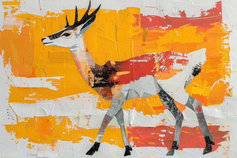 Antelope art painting antelope. | Premium Photo Illustration - rawpixel