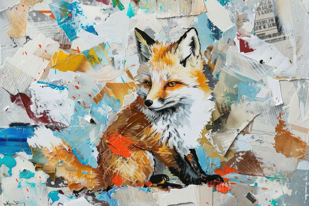 Fox art wildlife painting.
