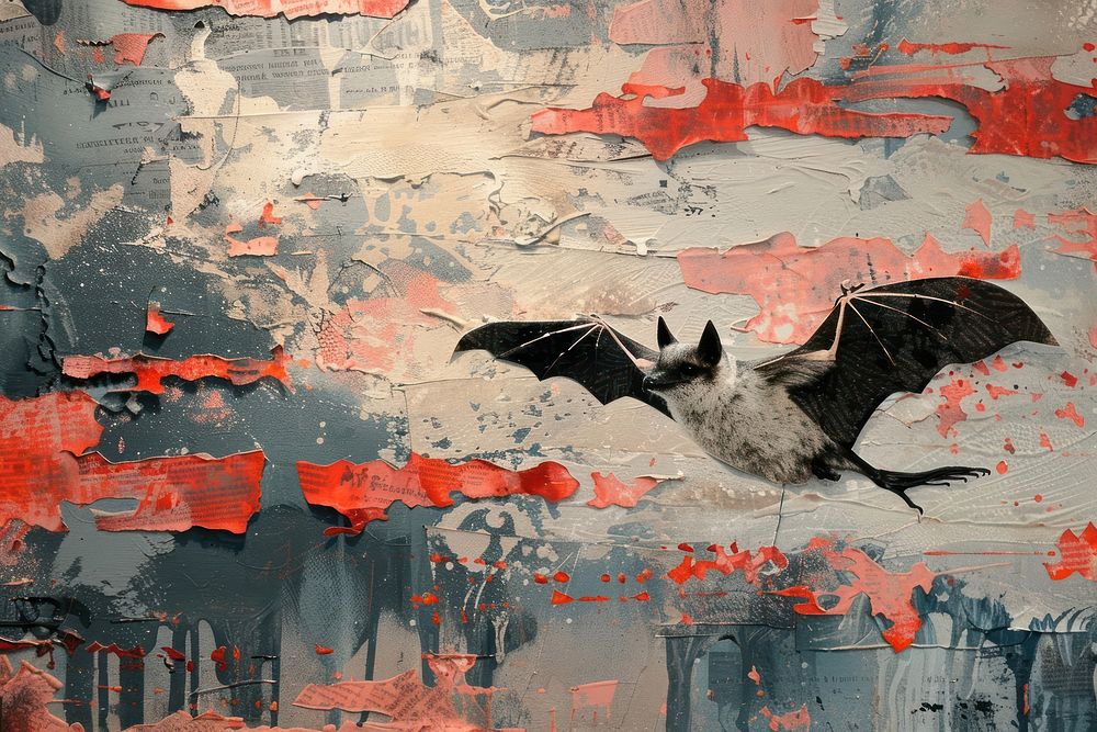 Bat art wildlife painting.