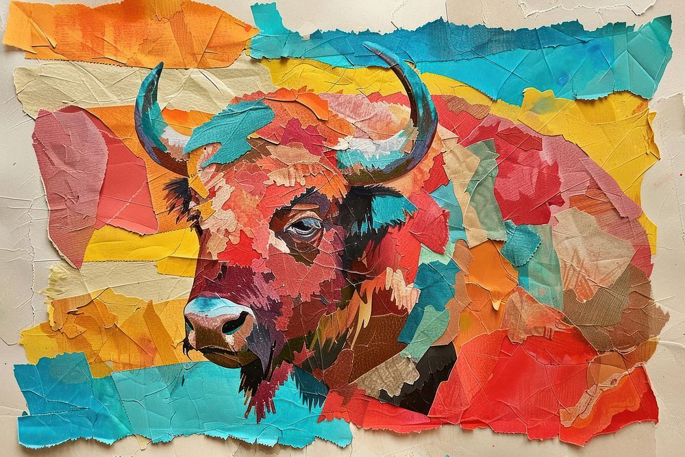 Buffalo art livestock painting.