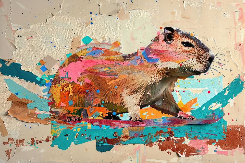 Art painting animal rodent.
