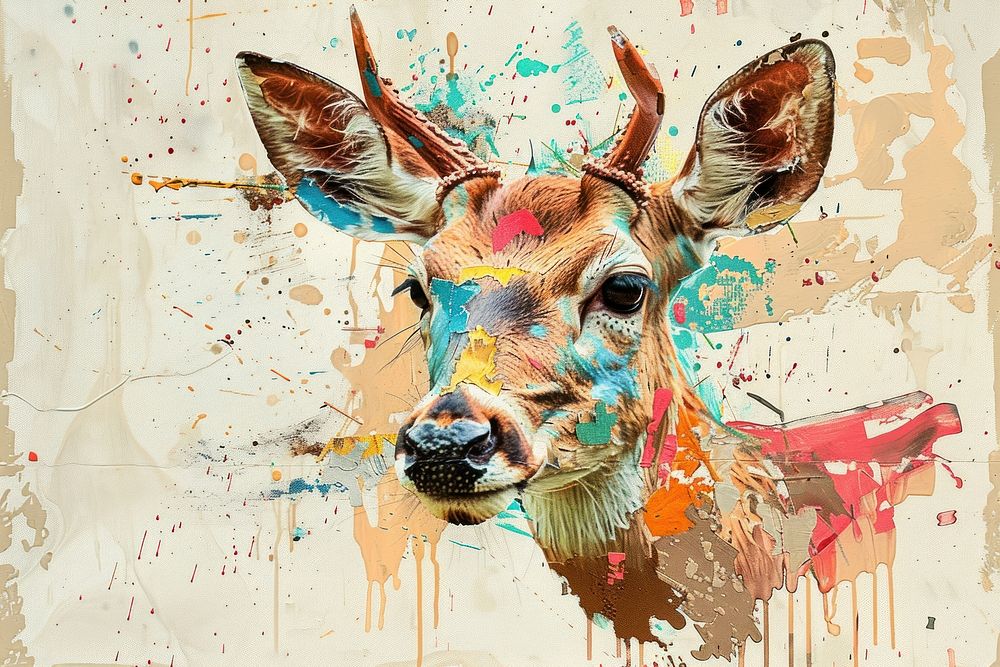 Deer art wildlife painting.