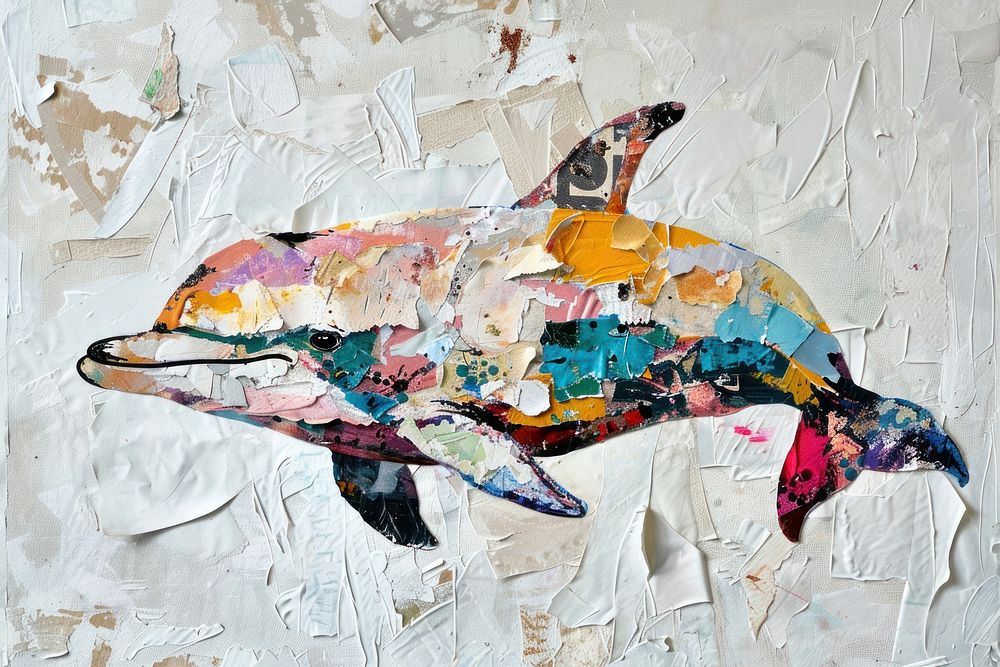 Art painting dolphin animal.
