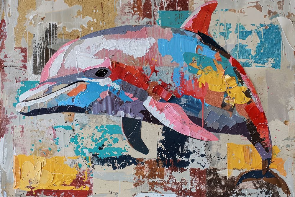 Dolphin art painting animal.