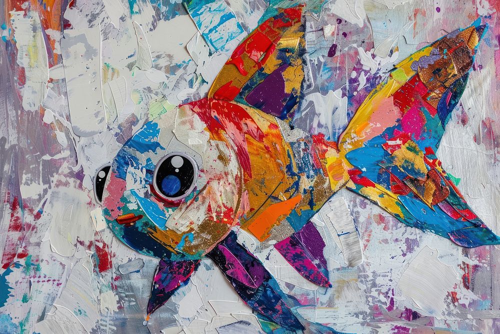 Fish art abstract painting.