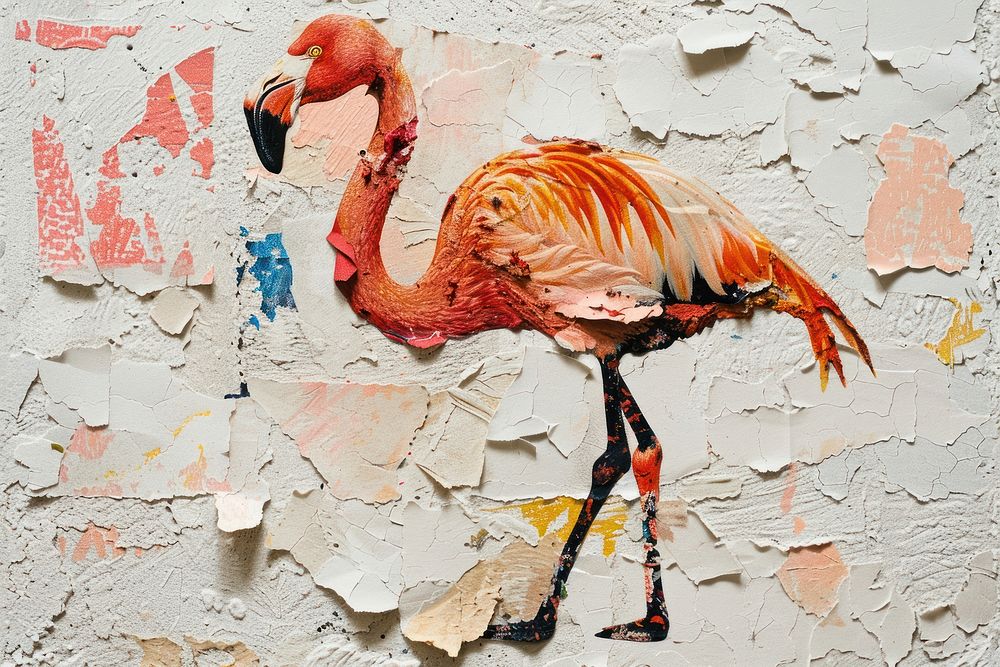 Flamingo animal bird wall.