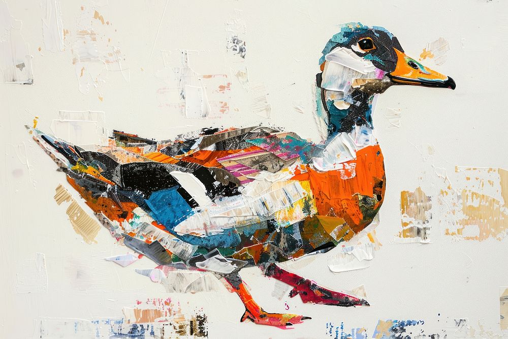 Art painting animal goose.
