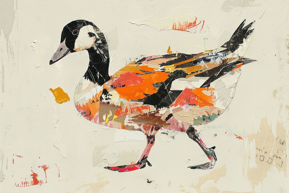 Art painting animal goose.