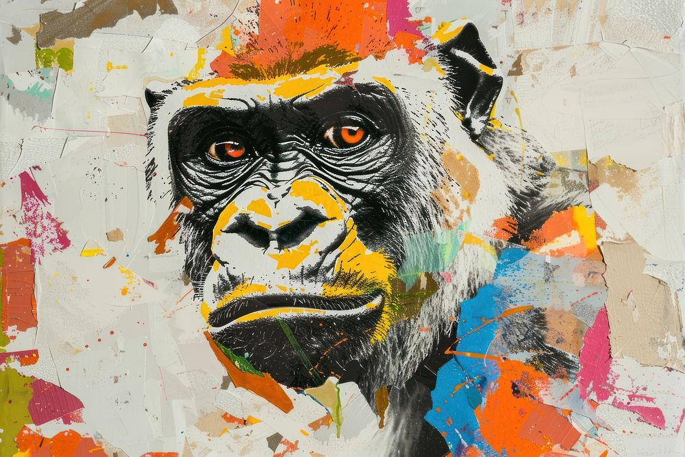 Ape art painting gorilla.