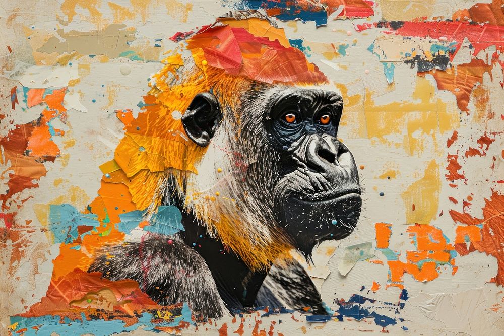 Ape art wildlife painting.