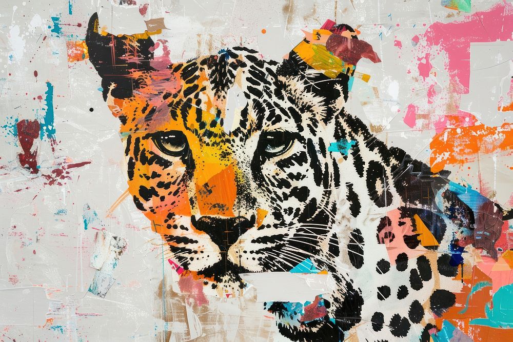 Leopard art painting animal.