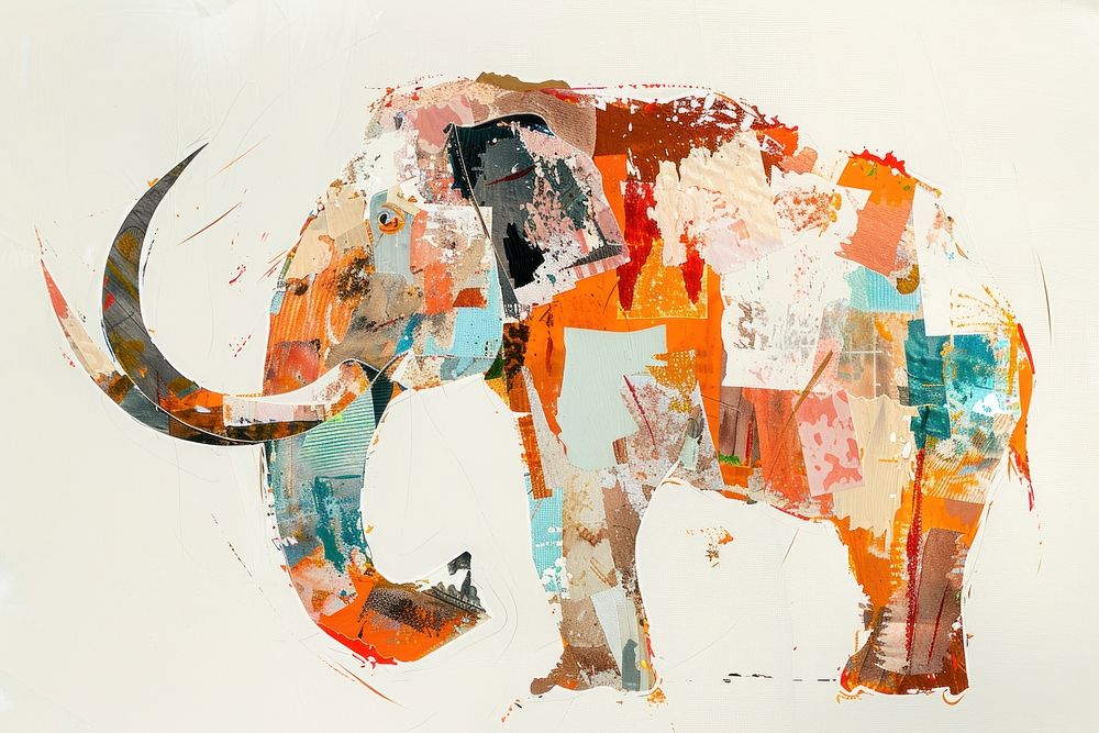 Art elephant wildlife painting.